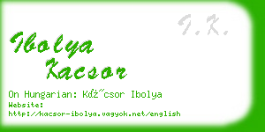 ibolya kacsor business card